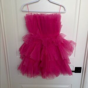 Vici Fuchsia Pink Tulle Mini Dress